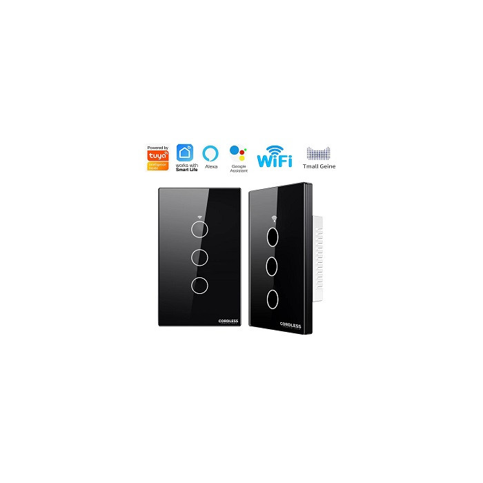 مفتاح اضاءة سمارت تاتش واي فاي 3 خط - CL-03G Cordless